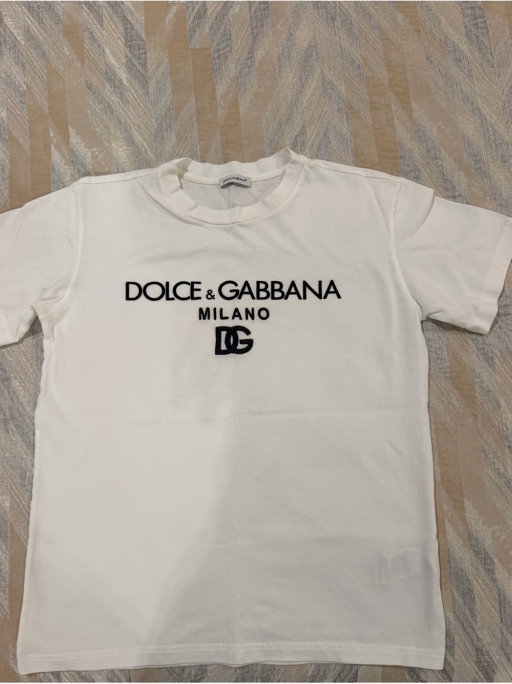 Dolce & Gabbana White Crew Neck Logo Tee